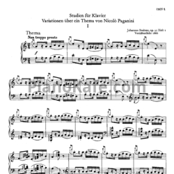 Ноты И. Брамс - Вариации для фортепиано на тему Паганини (Op. 35) - предпросмотр