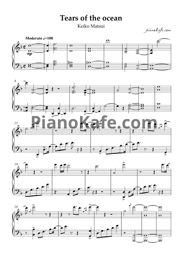 Ноты Keiko Matsui - Tears of the ocean - PianoKafe.com