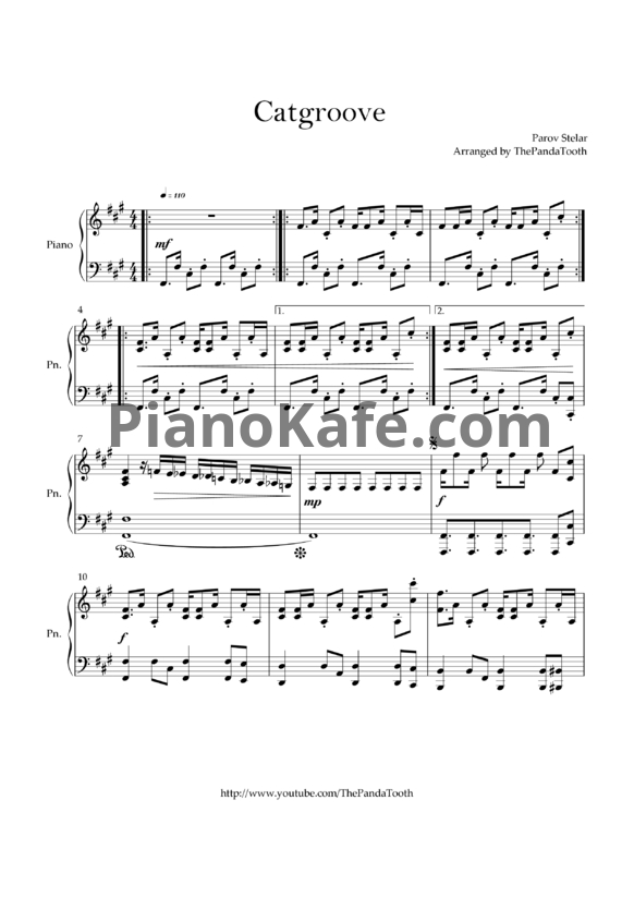 Ноты Parov Stelar - Catgroov - PianoKafe.com