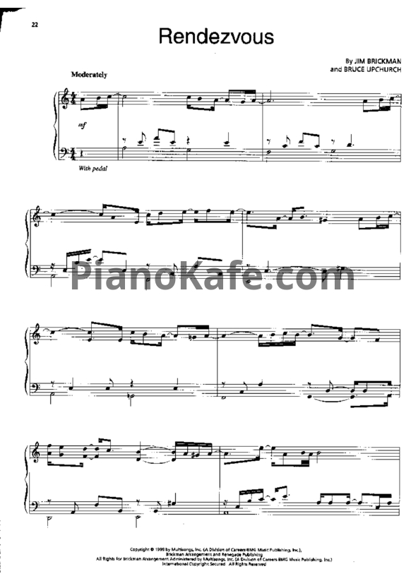Ноты Jim Brickman - Rendezvous - PianoKafe.com