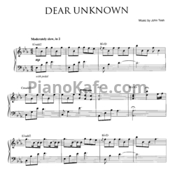 Ноты John Tesh - Dear unknown - предпросмотр