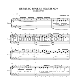 Ноты One Direction - Where do broken hearts go - предпросмотр