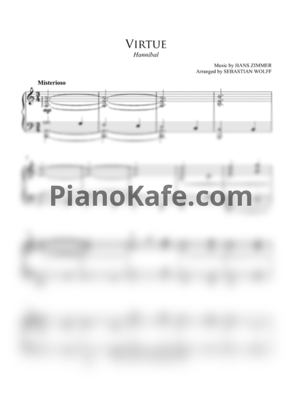 Ноты Hans Zimmer - Virtue - PianoKafe.com