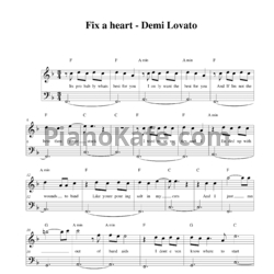 Ноты Demi Lovato - Fix a heart