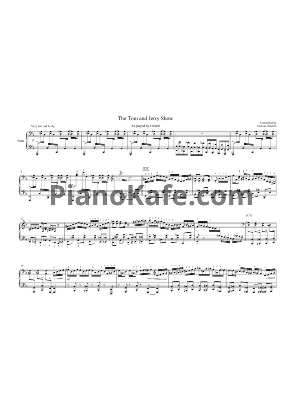Ноты Hiromi Uehara - The Tom and Jerry show - PianoKafe.com