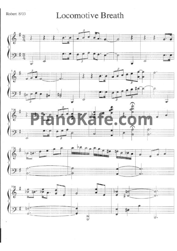Ноты Jethro Tull - Locomotive breath - PianoKafe.com
