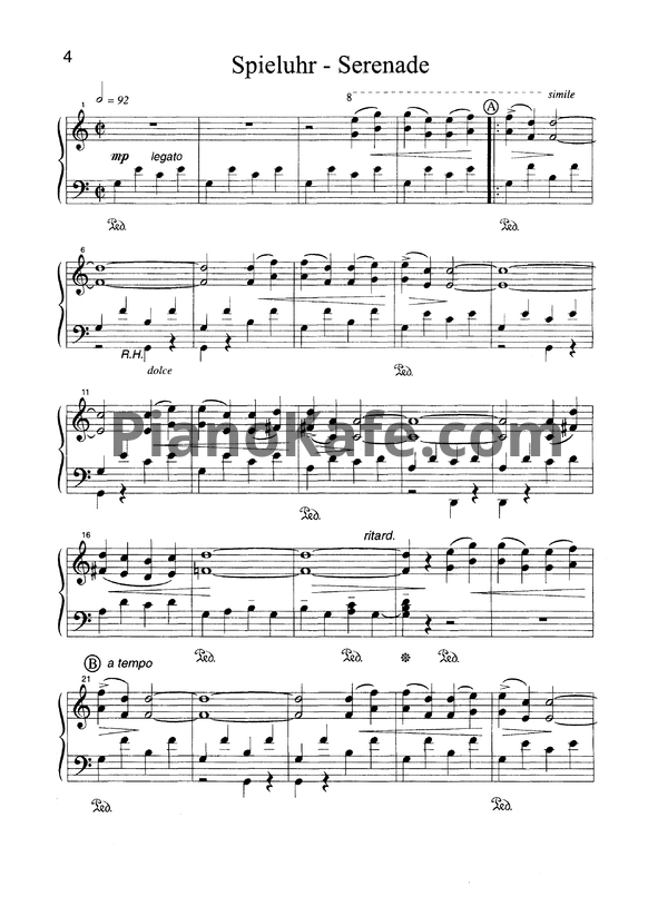 Ноты Манфред Шмитц - Spieluhr - Serenade - PianoKafe.com