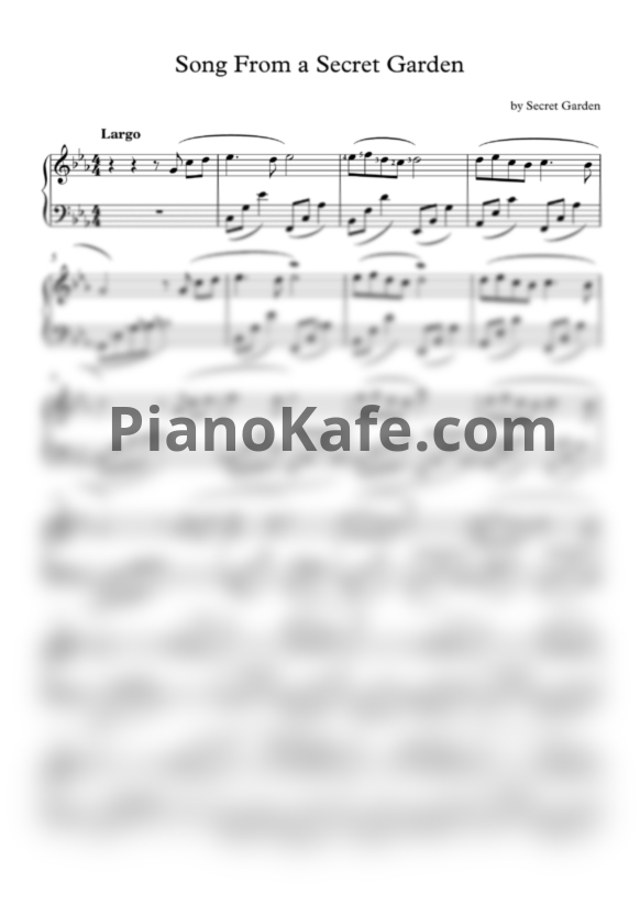 Ноты Secret Garden - Song from a secret garden (Версия 4) - PianoKafe.com