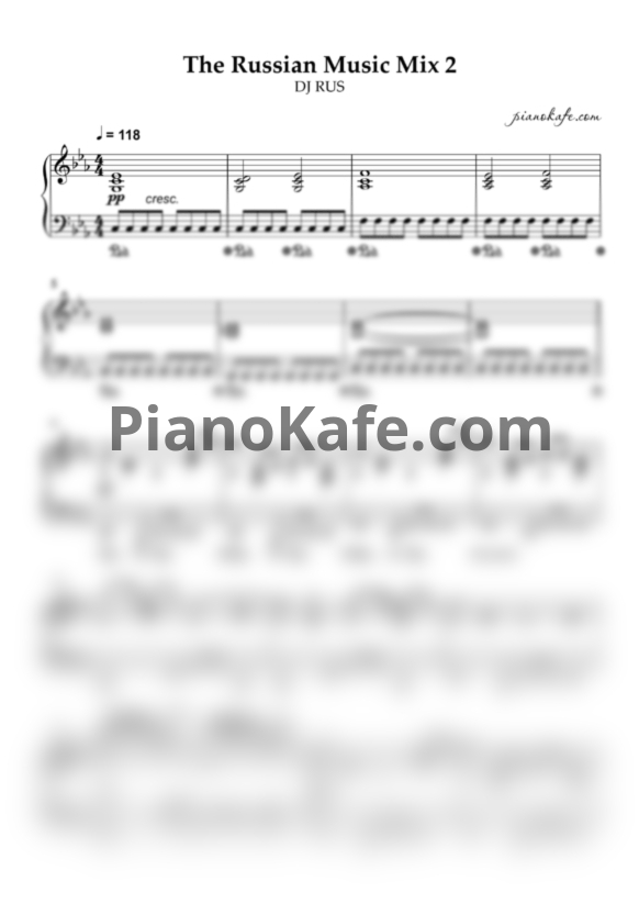 Ноты DJ Rus - The Russian Music Mix 2 (Piano cover) - PianoKafe.com
