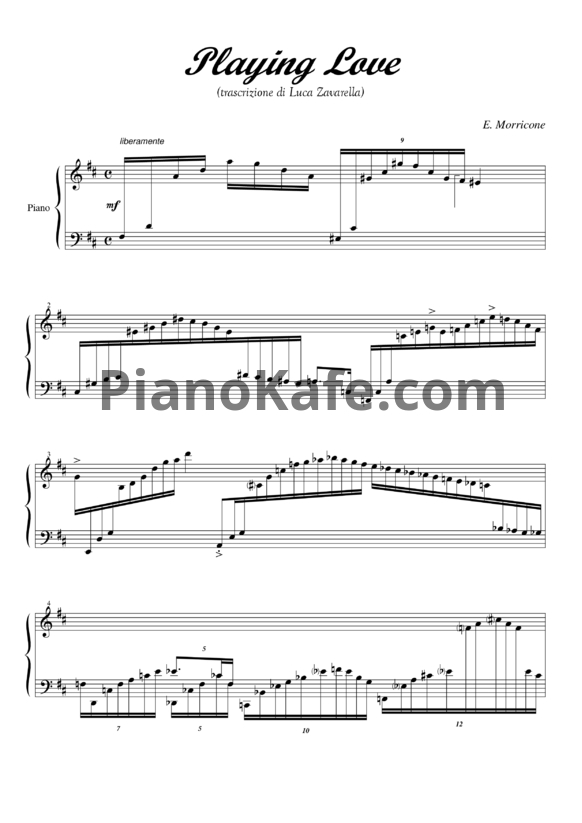 Ноты Ennio Morricone - Playing love - PianoKafe.com