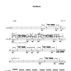 Ноты Blink-182 - Anthem - предпросмотр