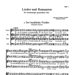 Ноты И. Брамс - 6 четырехголосных песен и романсов (Op. 93a) - предпросмотр