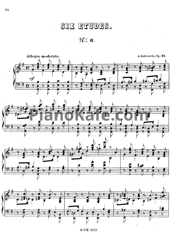 Ноты Антон Рубинштейн - Этюд (Op.23, №6) - PianoKafe.com