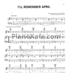 Ноты Don Raye, Gene de Paul and Patricia Johnson - I'll remember april (2)