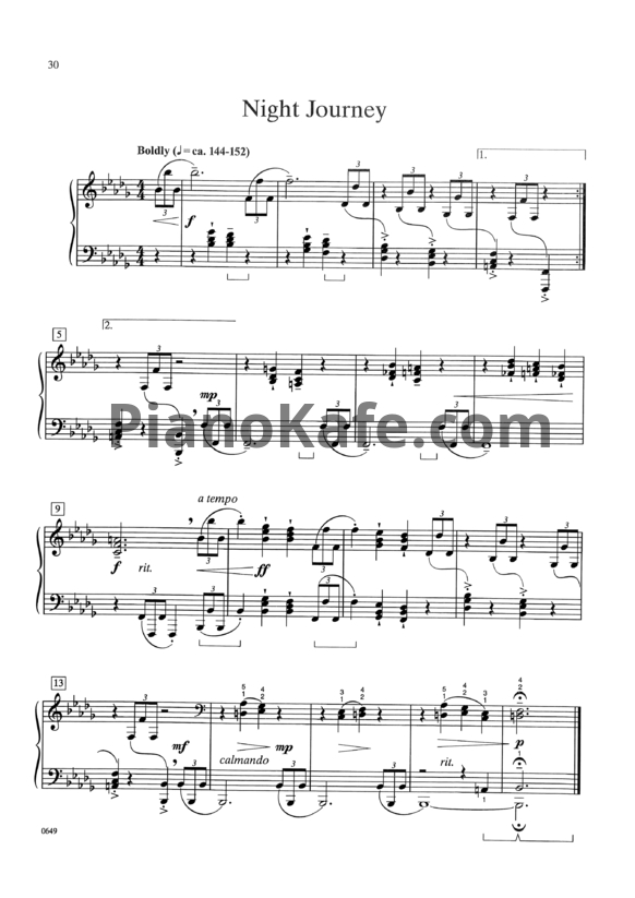 Ноты William Gillock - Night journey - PianoKafe.com