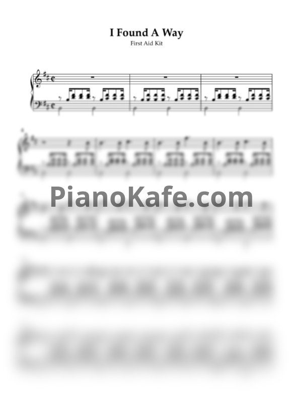 Ноты First Aid Kit - I found a way - PianoKafe.com