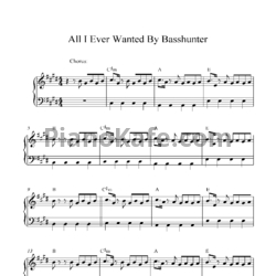 Ноты Basshunter - All I ever wanted - предпросмотр