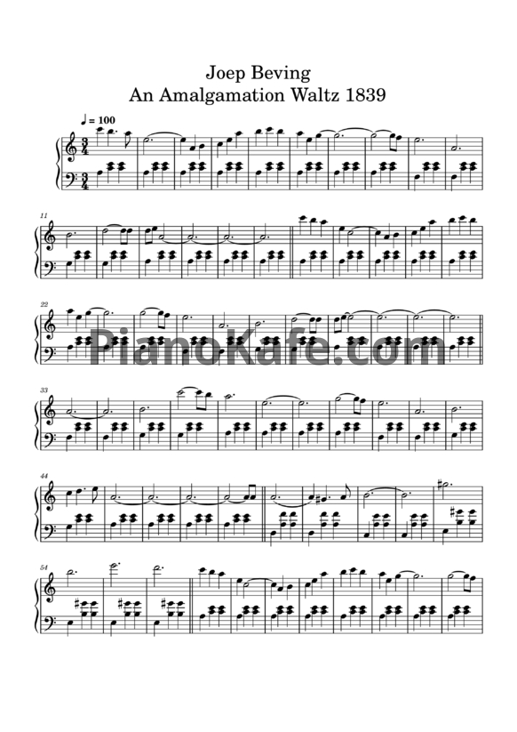 Ноты Joep Beving - An amalgamation waltz 1839 - PianoKafe.com