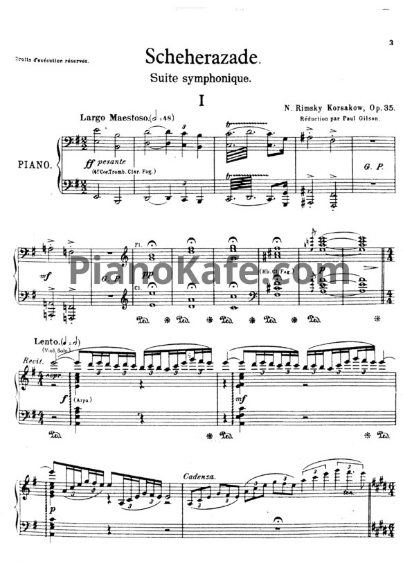 Ноты Н. Римский-Корсаков - Шехерезада (Op. 35) - PianoKafe.com