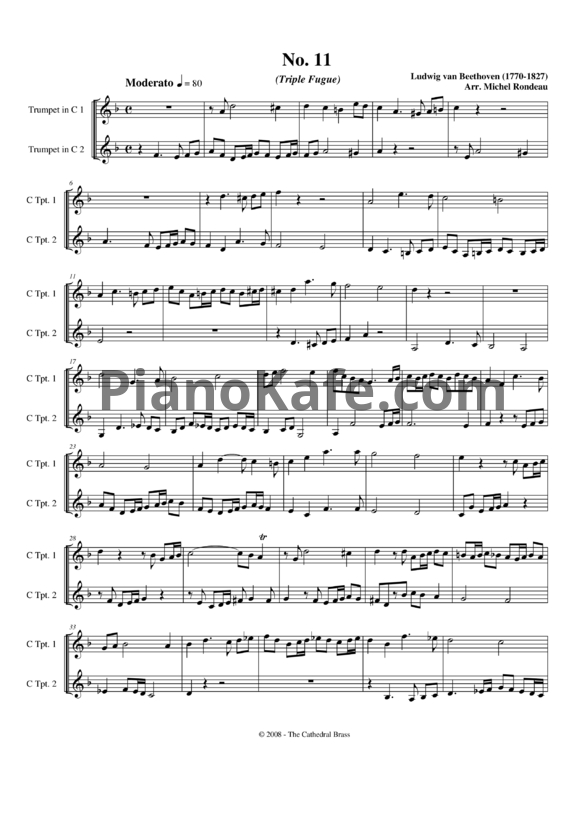 Ноты Л. В. Бетховен - Fifteen Fugues for Brass No.11 - PianoKafe.com
