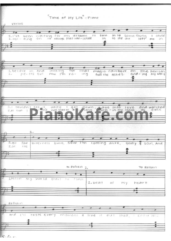 Ноты David Cook - The time of my life - PianoKafe.com