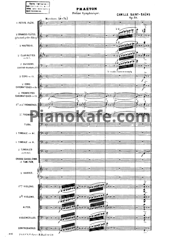 Ноты Камиль Сен-Санс - Симфоническая поэма "Фаэтон" (Op. 39) - PianoKafe.com