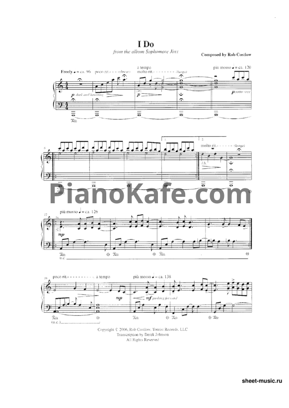 Ноты Rob Costlow - I do - PianoKafe.com