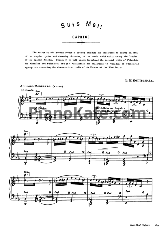 Ноты Луи Моро Готшалк - Suis Moi! (Op. 45) - PianoKafe.com