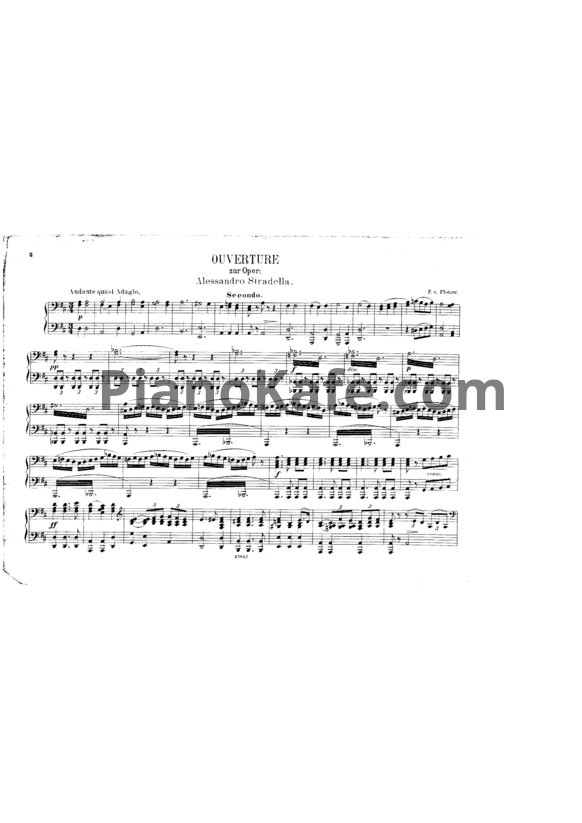 Ноты Фридрих фон Флотов - Увертюра из оперы "Алессандро Страделла" для фортепиано в 4 руки - PianoKafe.com