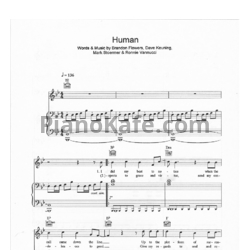 Ноты The Killers - Human - предпросмотр