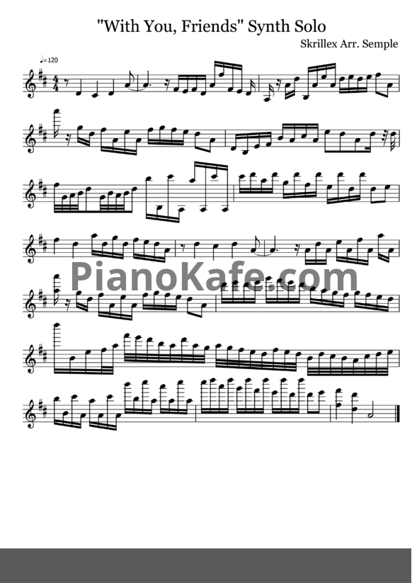 Ноты Skrillex - With you, friends - PianoKafe.com
