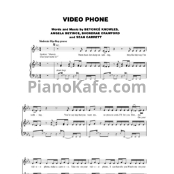 Ноты Beyonce - Video phone - предпросмотр