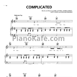 Ноты Avril Lavigne - Complicated (Версия 3) - предпросмотр