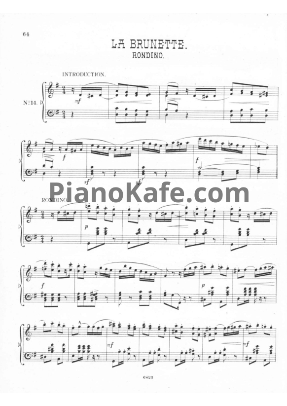 Ноты Герман Волленгаупт - La brunette №14 - PianoKafe.com