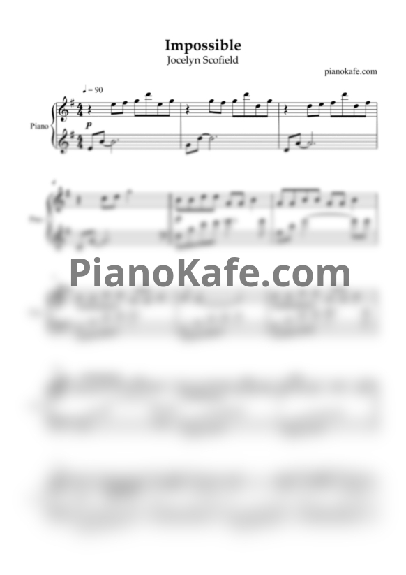 Ноты Jocelyn Scofield - Impossible (James Arthur cover) - PianoKafe.com