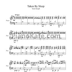 Ноты Tyler Joseph - Taken by sleep - предпросмотр