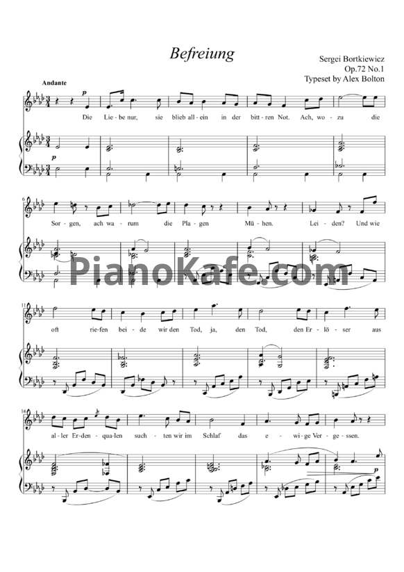 Ноты С. Борткевич - Шесть песен (Op. 72) - PianoKafe.com