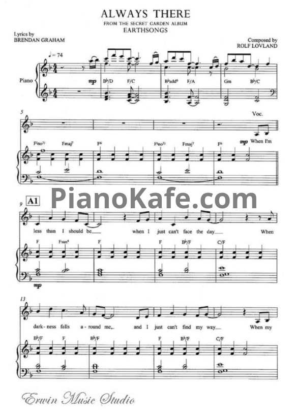 Ноты Secret Garden - Always there (для пианино и скрипки) - PianoKafe.com