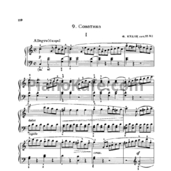 Ноты Ф. Кулау - Сонатина (Соч. 55, №1) - предпросмотр
