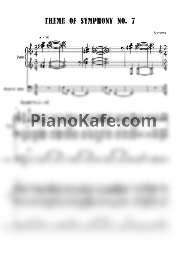 Ноты Jacques Loussier Trio - Theme of Symphony No. 7 (Л. Бетховен) - PianoKafe.com