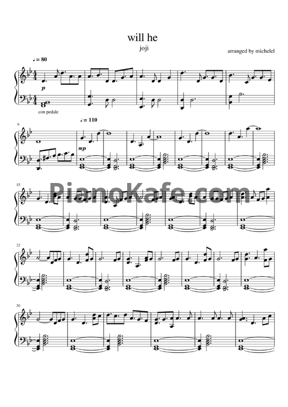 Ноты Joji - Will he - PianoKafe.com