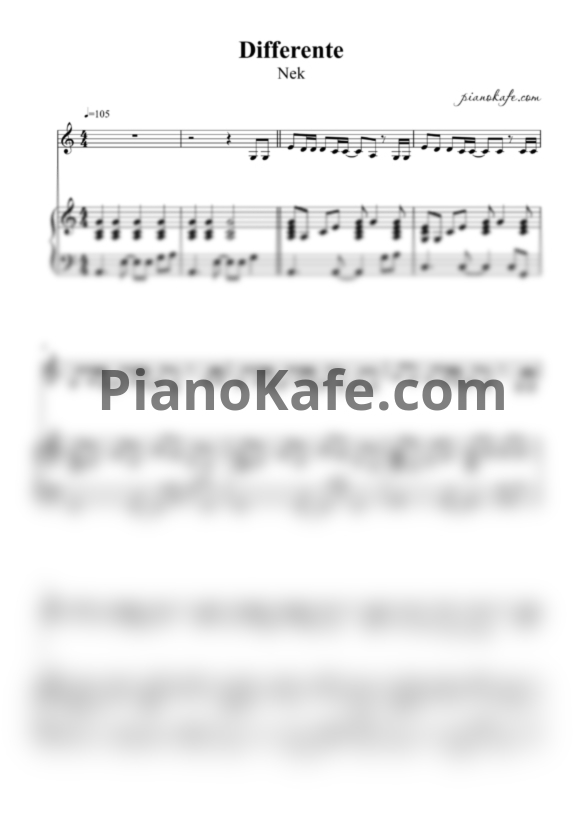 Ноты Nek - Differente - PianoKafe.com