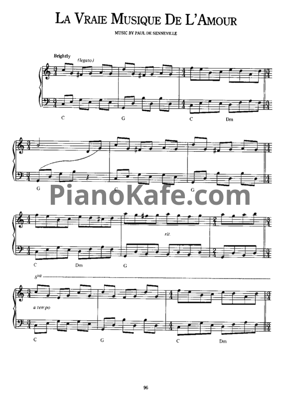 Ноты Richard Clayderman - La vraie musique de l'amour - PianoKafe.com