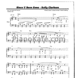 Ноты Kelly Clarkson - Since you been gone - предпросмотр