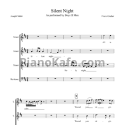 Ноты Boyz II Men - Silent night (Хоровая партитура) - предпросмотр
