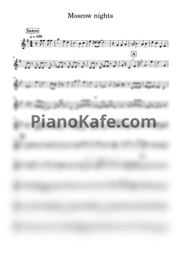 Ноты Moscow nights (Попурри) - PianoKafe.com