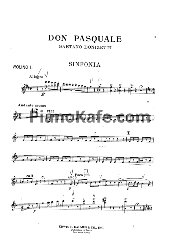 Ноты Gaetano Donizetti - Don pasquale (Sinfonia) - PianoKafe.com