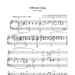 Ноты Josh Groban - February song - предпросмотр