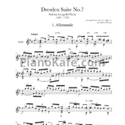 Ноты С. Л. Вайс - Dresden Suite №7 (SW 35) - предпросмотр