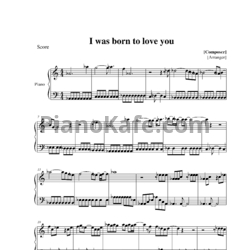 Ноты Freddie Mercury - I was born to love you - предпросмотр